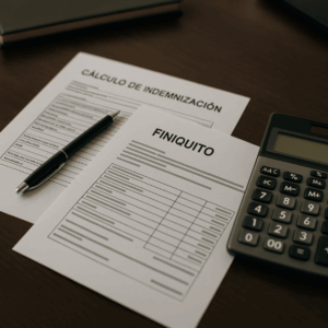 Indemnizaciones y finiquitos Hojas con el finiquito